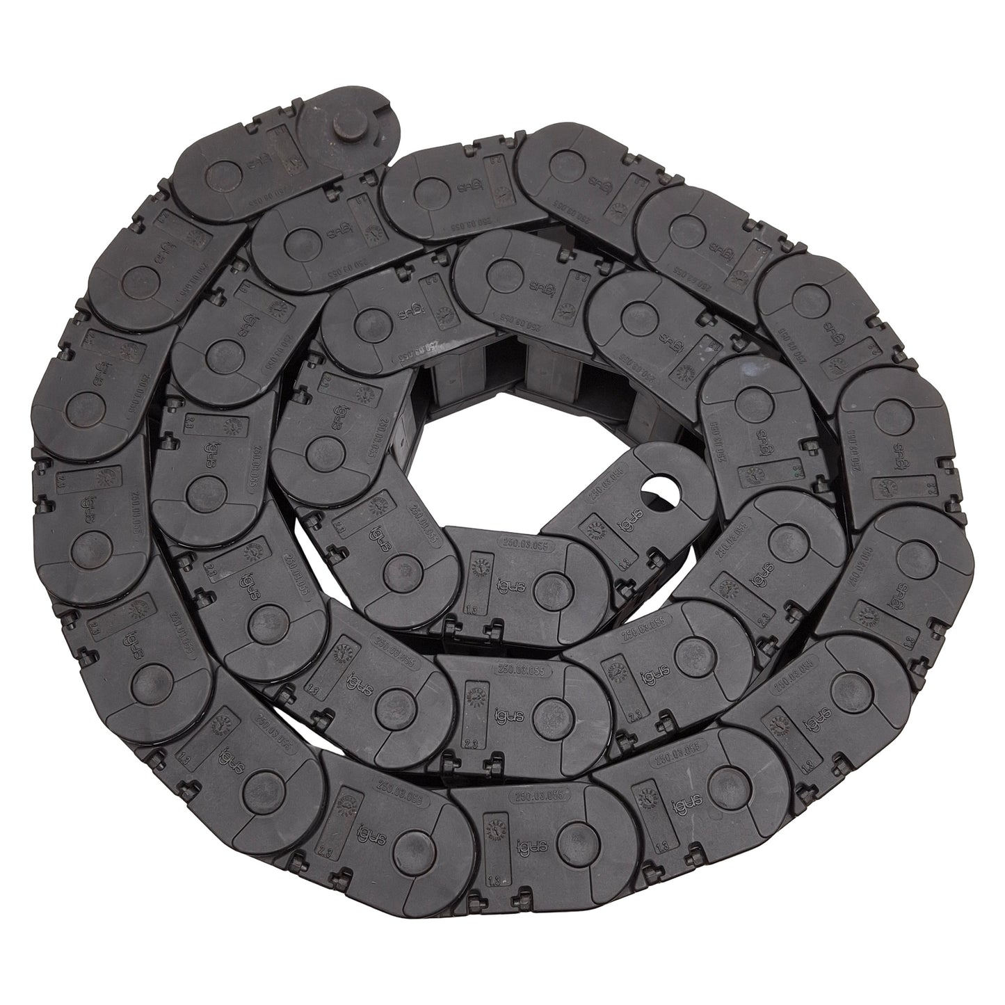 Used IGUS 250.03.055 Energy-Chain Cable Hose Carrier Wireway 2"x 1-3/8"x 58" 32 Links