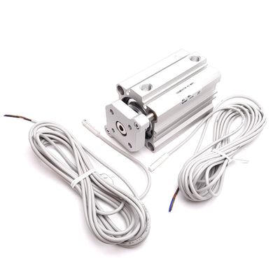 New SMC CDQMB40TN-40-M9PL Compact Guided Cylinder, Bore: 40mm, With 2x D-M9P Sensors
