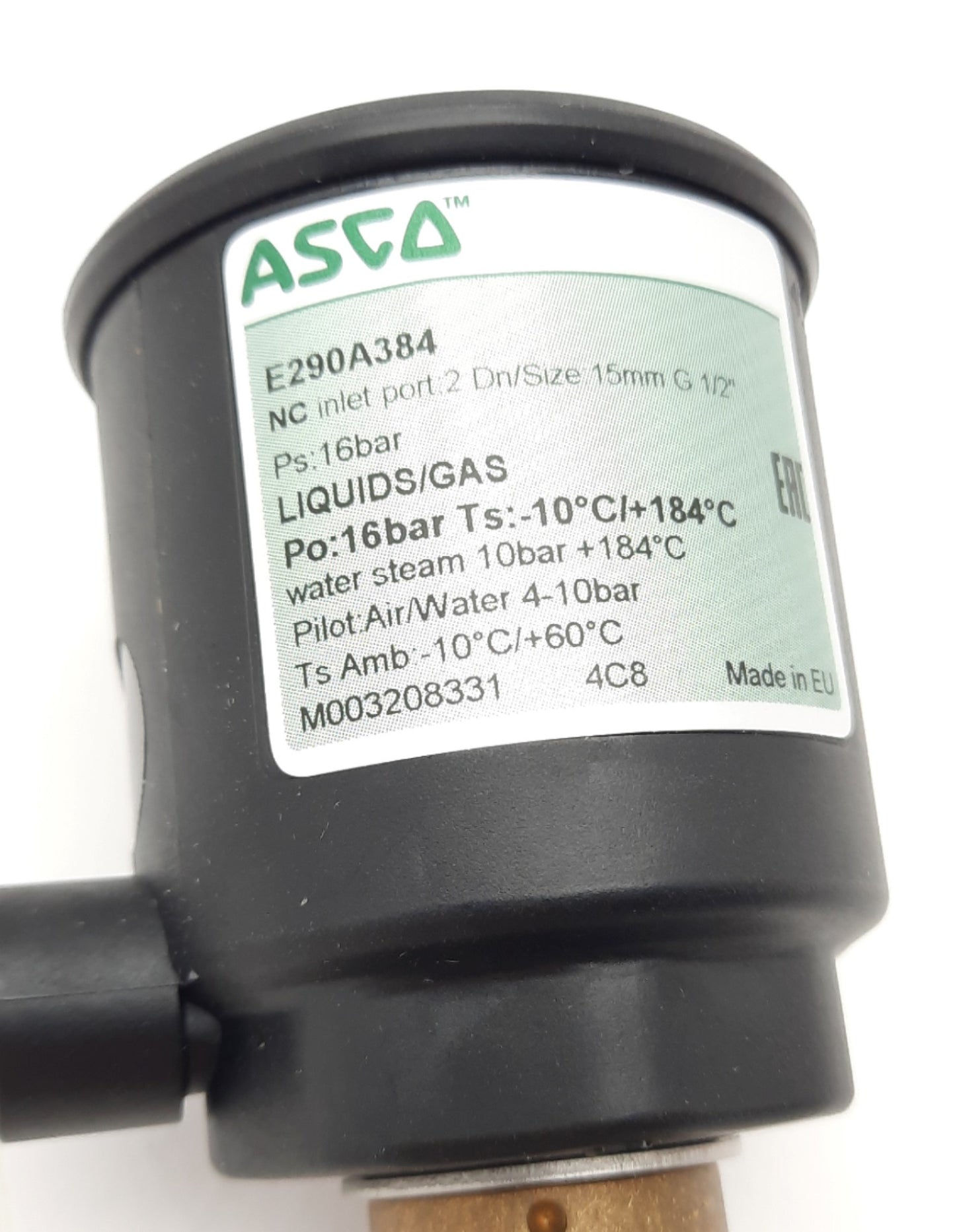 New Asco E290A384 Pressure Opperated Solenoid Valve 2 Way 2 Position N.C 232PSi