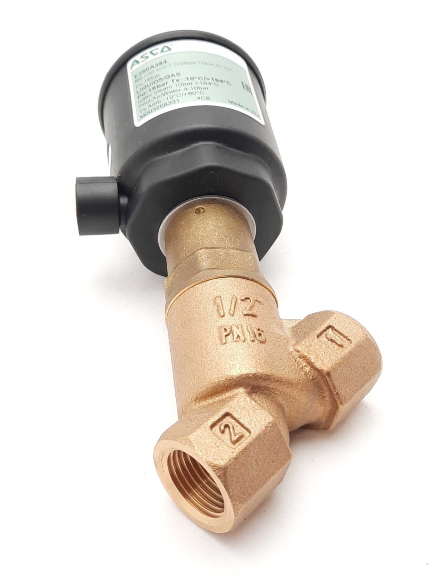 New Asco E290A384 Pressure Opperated Solenoid Valve 2 Way 2 Position N.C 232PSi