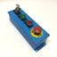 Used Hoffman E4PBG Pushbutton Enclosure w/Allen Bradley Switches, E-Stop *Blue Paint*