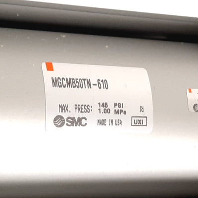 New SMC MGCMB50TN-610 Guided Cylinder, Bore: 50mm, Stroke: 610mm, 1.0MPa, 1/4" NPT