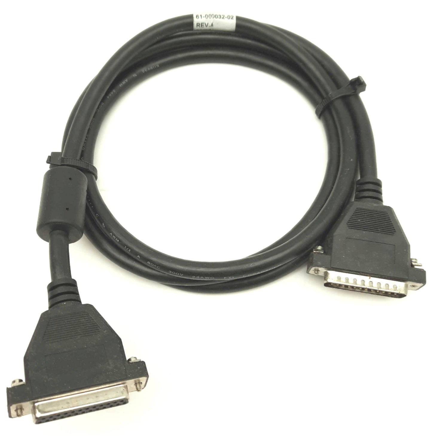Used Microscan 61-000032-02 Barcode Scanner Cable, DB25 M/F, Quadruz EZ to IB-150, 2m