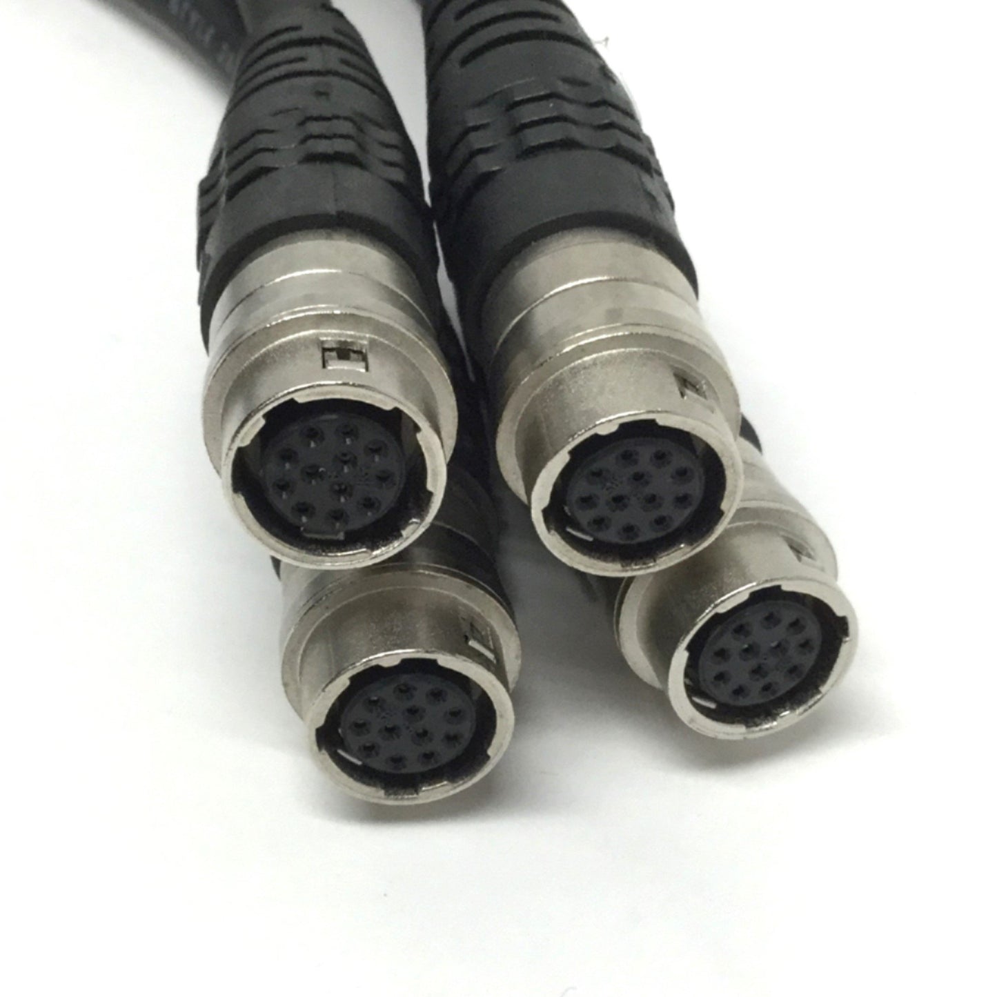 Used Cognex 300-0232-015 MVS Quad Camera Breakout Cable DB26 to 4x 12-Pin Hirose 15"