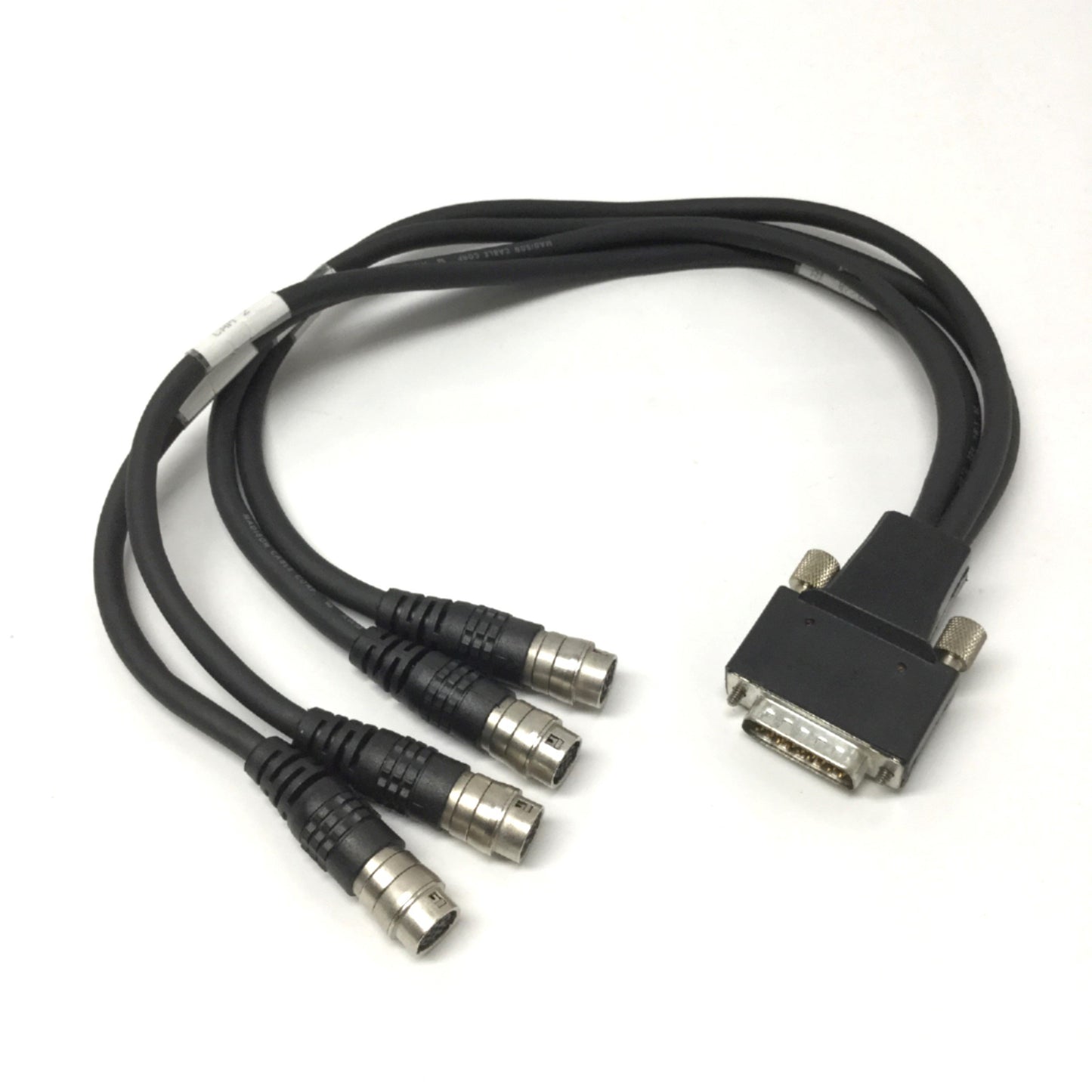 Used Cognex 300-0232-015 MVS Quad Camera Breakout Cable DB26 to 4x 12-Pin Hirose 15"