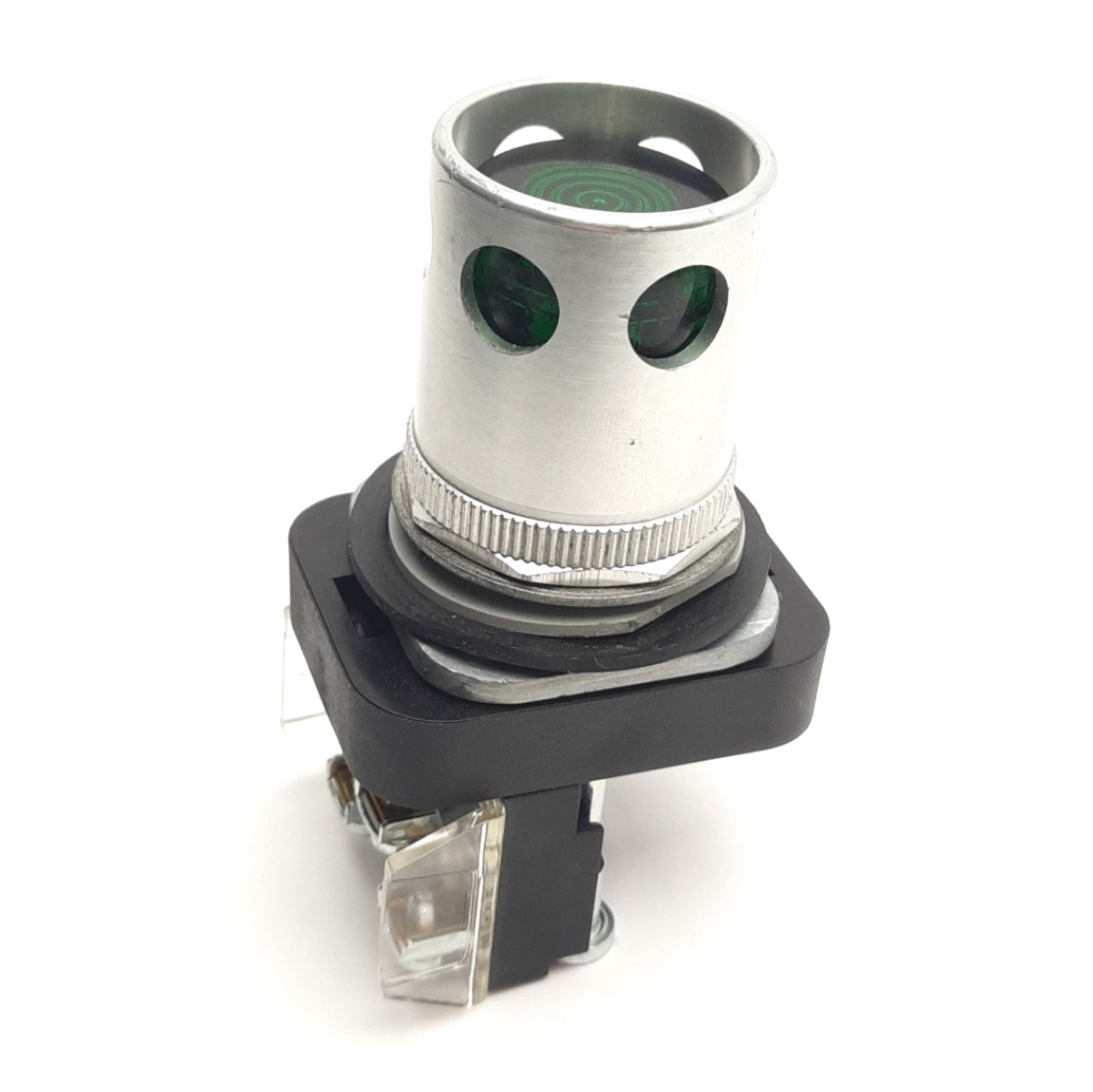 Used Allen Bradley 800T-QA24G Pushbutton W/ Guard & 800T-XA Contact, Green, 24V AC/DC