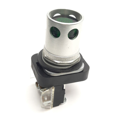 Used Allen Bradley 800T-QA24G Pushbutton W/ Guard & 800T-XA Contact, Green, 24V AC/DC