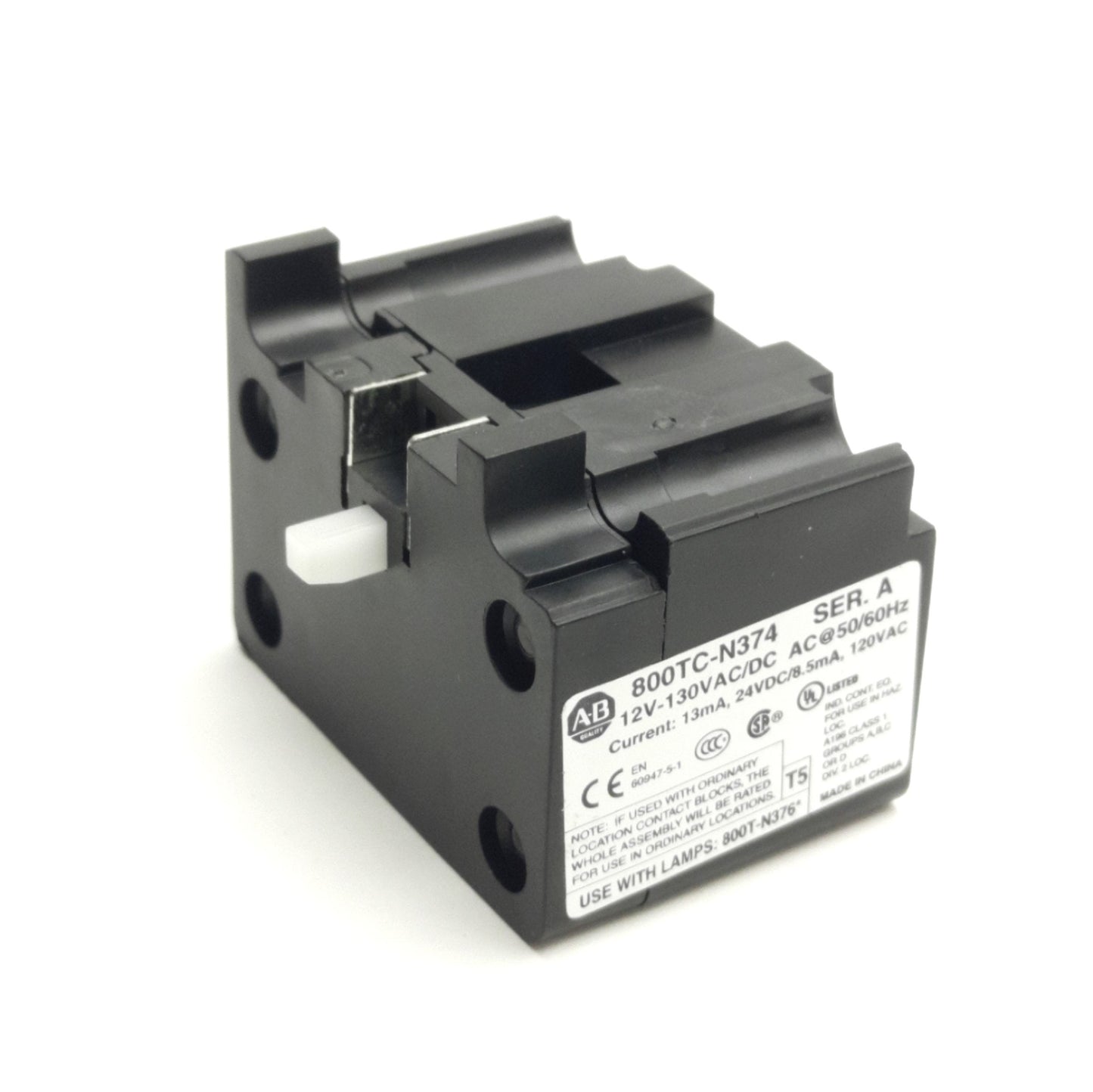 Used Allen Bradley 800TC-N374 Lamp Power Module, Guarded Terminals, 12-130V AC / DC