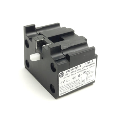Used Allen Bradley 800TC-N374 Lamp Power Module, Guarded Terminals, 12-130V AC / DC