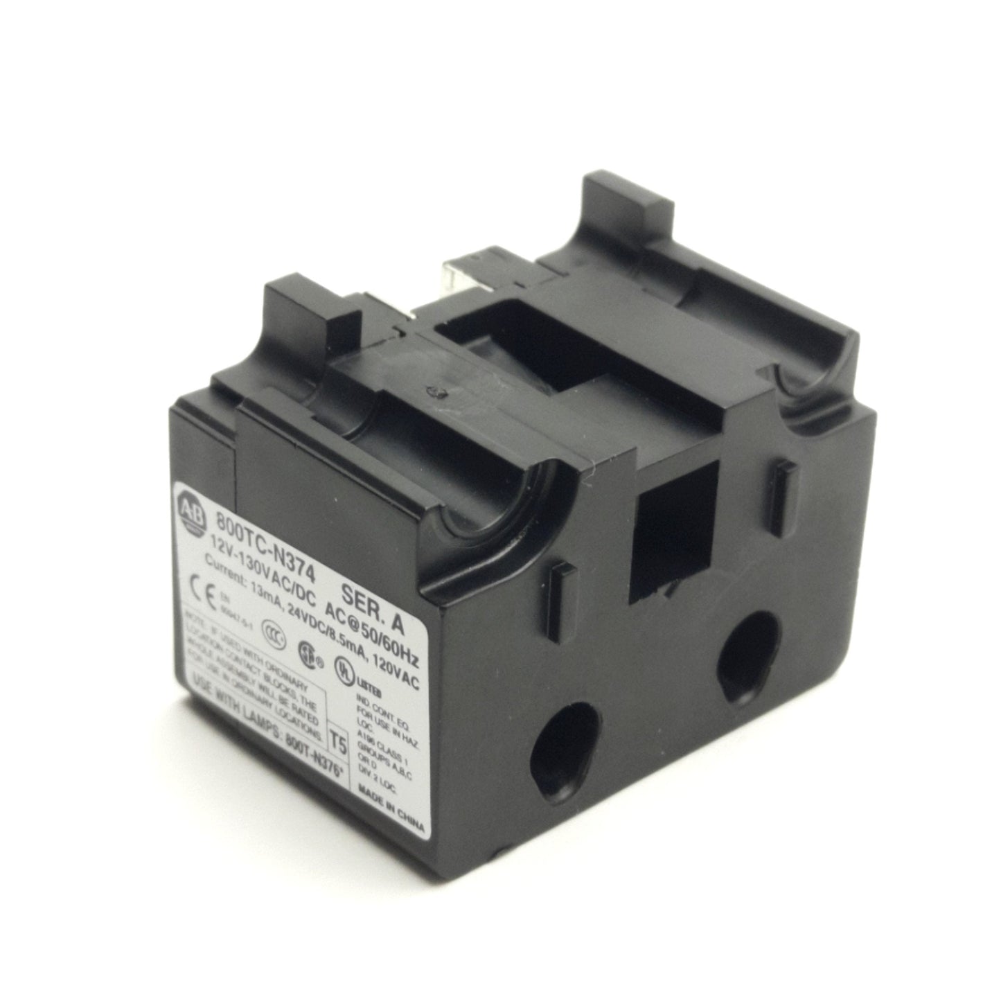 Used Allen Bradley 800TC-N374 Lamp Power Module, Guarded Terminals, 12-130V AC / DC