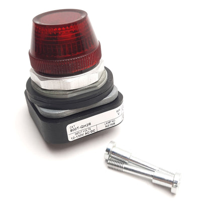 Used Allen Bradley 800T-QH2R Red LED Pilot Indicator Light, 30mm, 12-130V AC / DC
