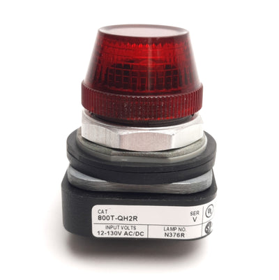 Used Allen Bradley 800T-QH2R Red LED Pilot Indicator Light, 30mm, 12-130V AC / DC