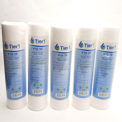New – Open box Lot of 5 Tier1 P10-10 Whole House Water Filter 9.875" x 2.5", 10 Micron, 5 gpm