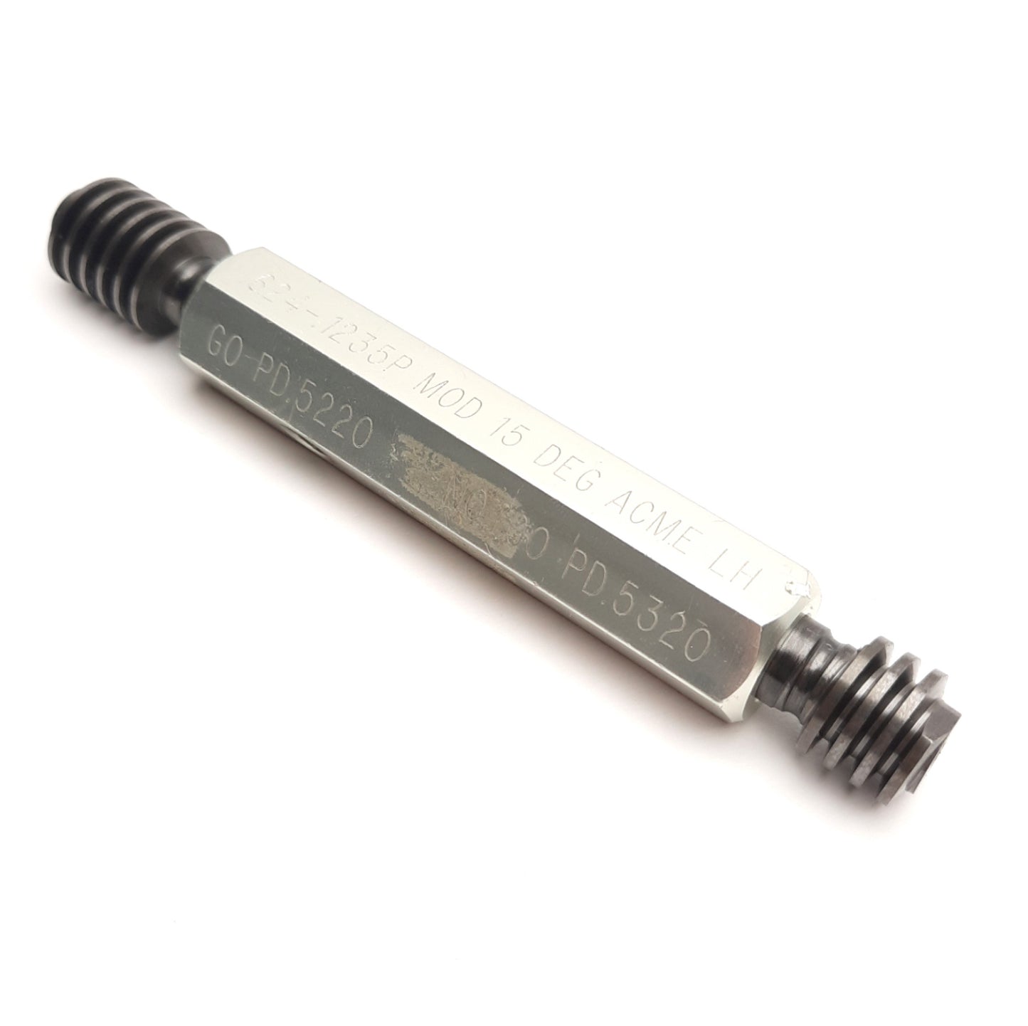 Used Southern Gage .624-.1235P MOD 15 Deg Acme LH Thread Gage GO 0.5220 NOGO 0.5320