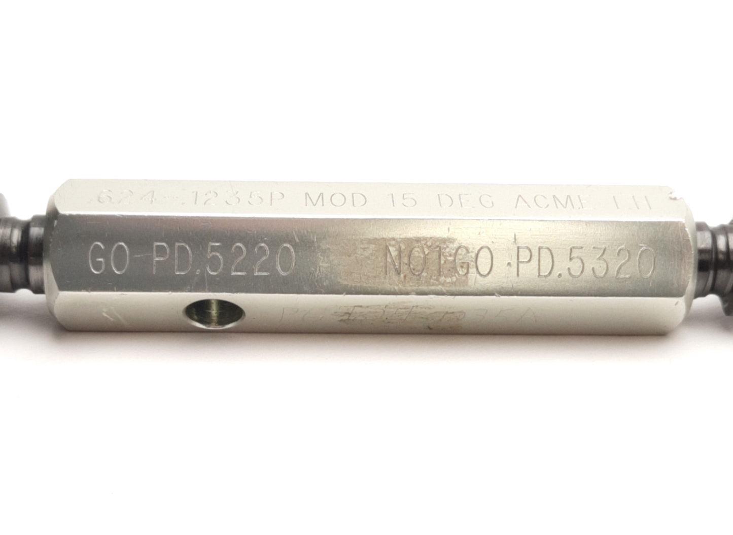 Used Southern Gage .624-.1235P MOD 15 Deg Acme LH Thread Gage GO 0.5220 NOGO 0.5320