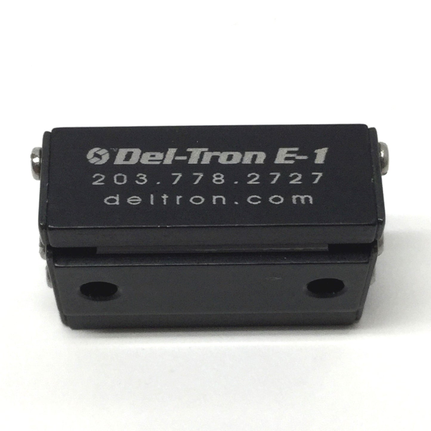 Used Del-Tron E-1 Ball Bearing Linear Slide, 0.5" Travel Stroke, 8lbf, Black Anodize