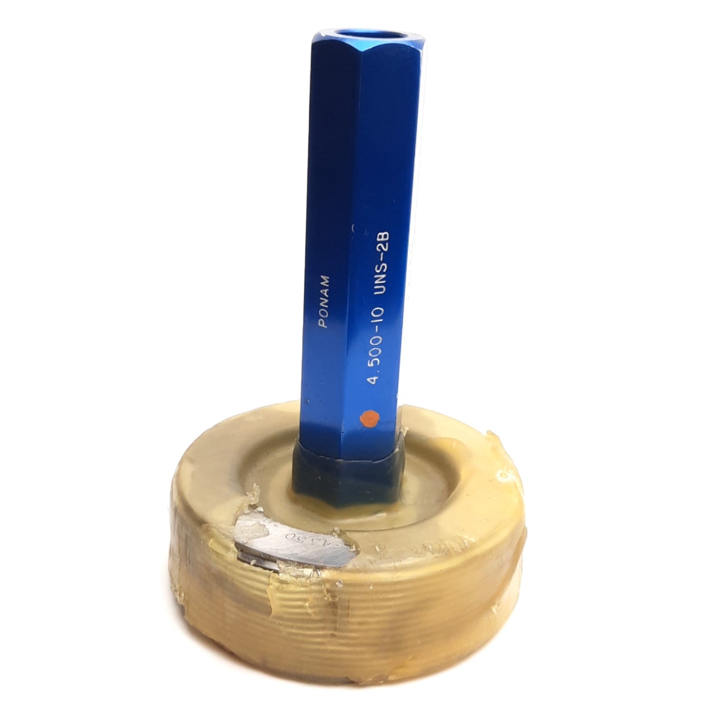 Used Ponam 4.500-10 UNS-2B GO Thread Plug Gage With Handle, GOPD 4.4350