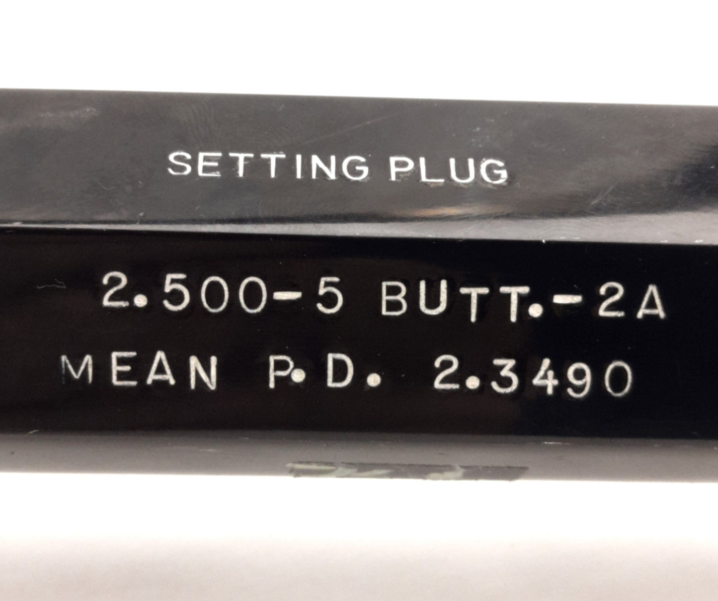 Used Johnson Gage Co. 2.500-5 BUTT.-2A Setting Plug Thread Gage, Mean PD 2.3490