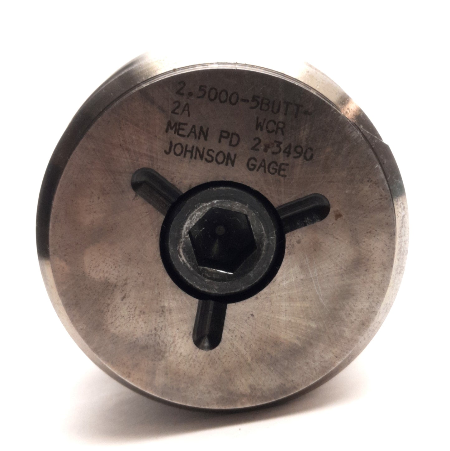 Used Johnson Gage Co. 2.500-5 BUTT.-2A Setting Plug Thread Gage, Mean PD 2.3490