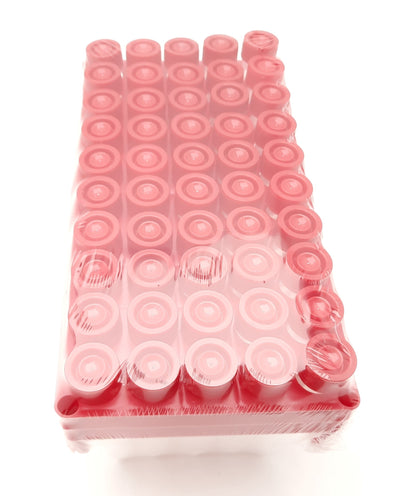 New 15ML Test / Specimen Tubes, Plastic, Comes in a Rack of 50