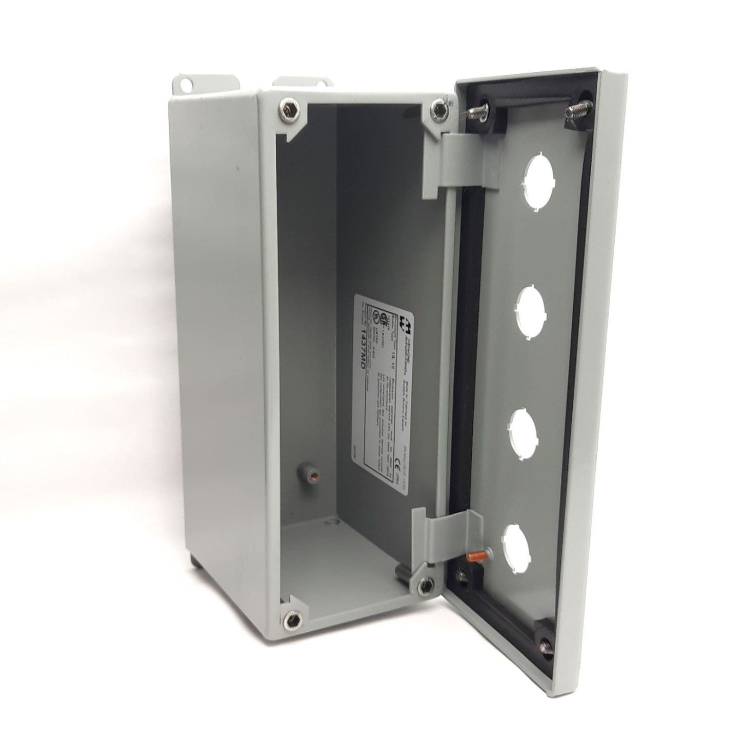 Used Hammond MFG 1437MD Pushbutton Enclosure For 22.5mm Switches, 10" x 4.75" x 4"