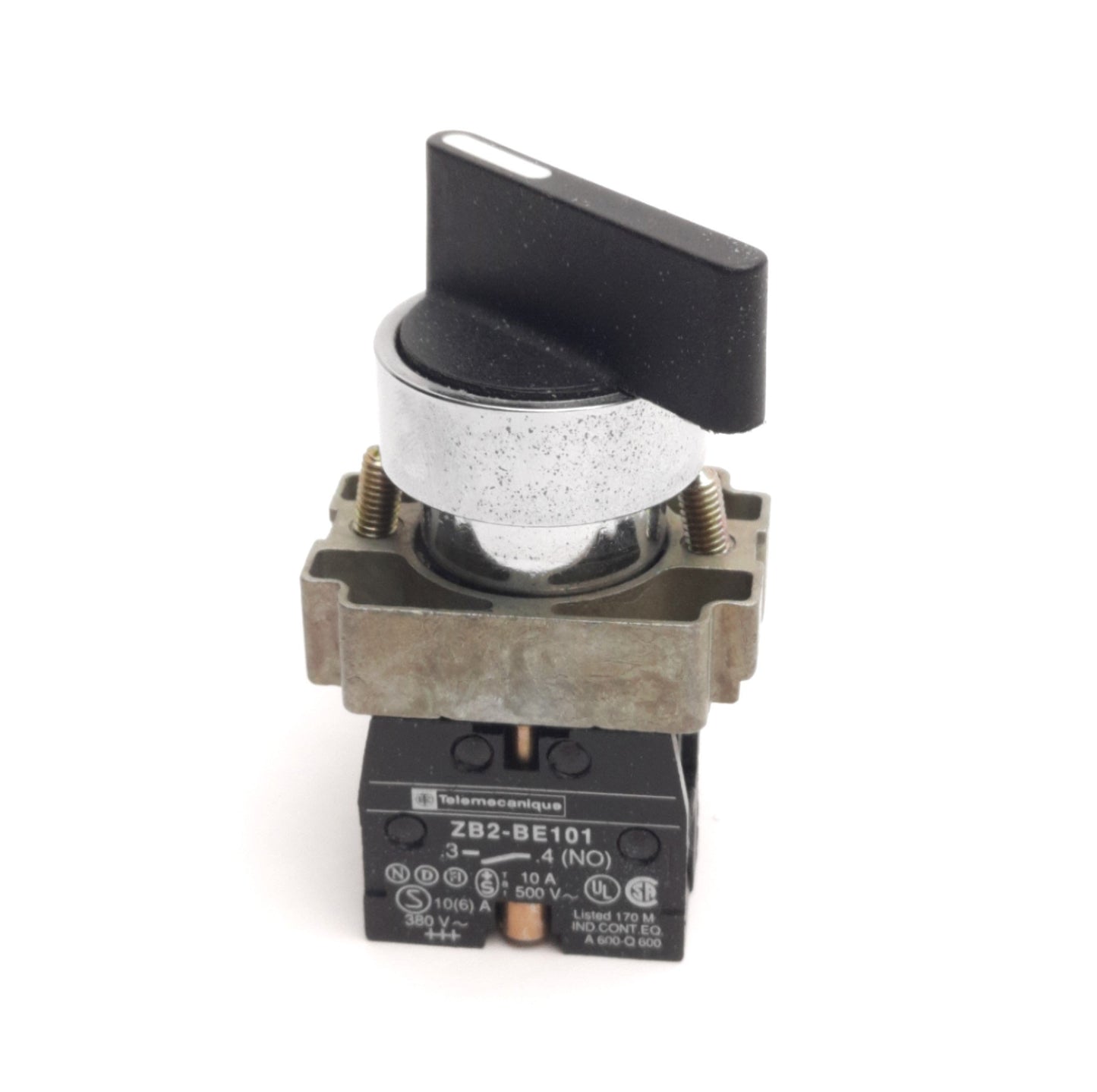 Used Schneider Electric Telemecanique XB2BJ41 Extended Selector W/ ZB2-BE101 Contact