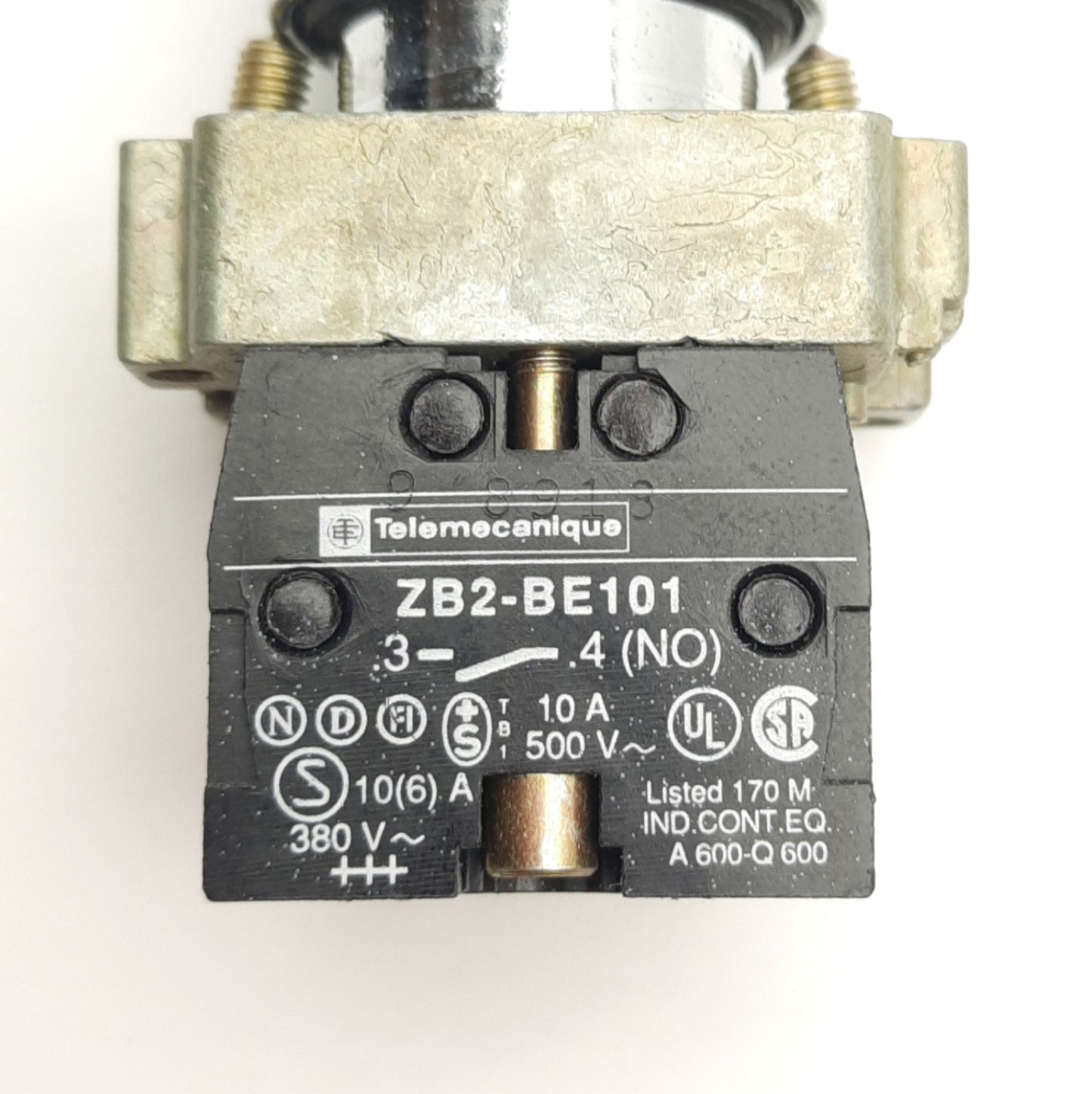 Used Schneider Electric Telemecanique XB2BJ41 Extended Selector W/ ZB2-BE101 Contact