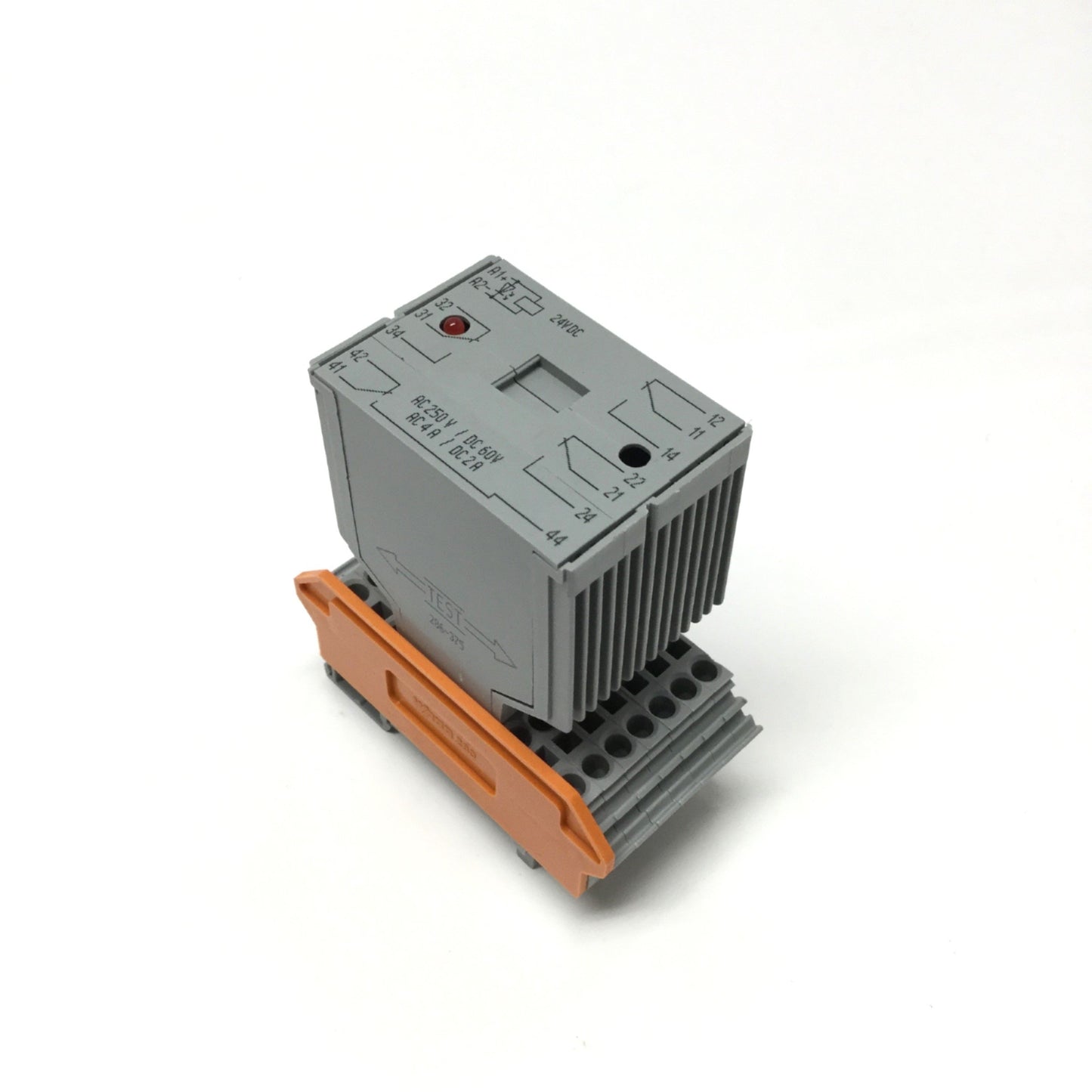 Used Wago 286-375 Plug-In Switching Relay Terminal Module 4PDT 4A, 24VDC Coil w/Base