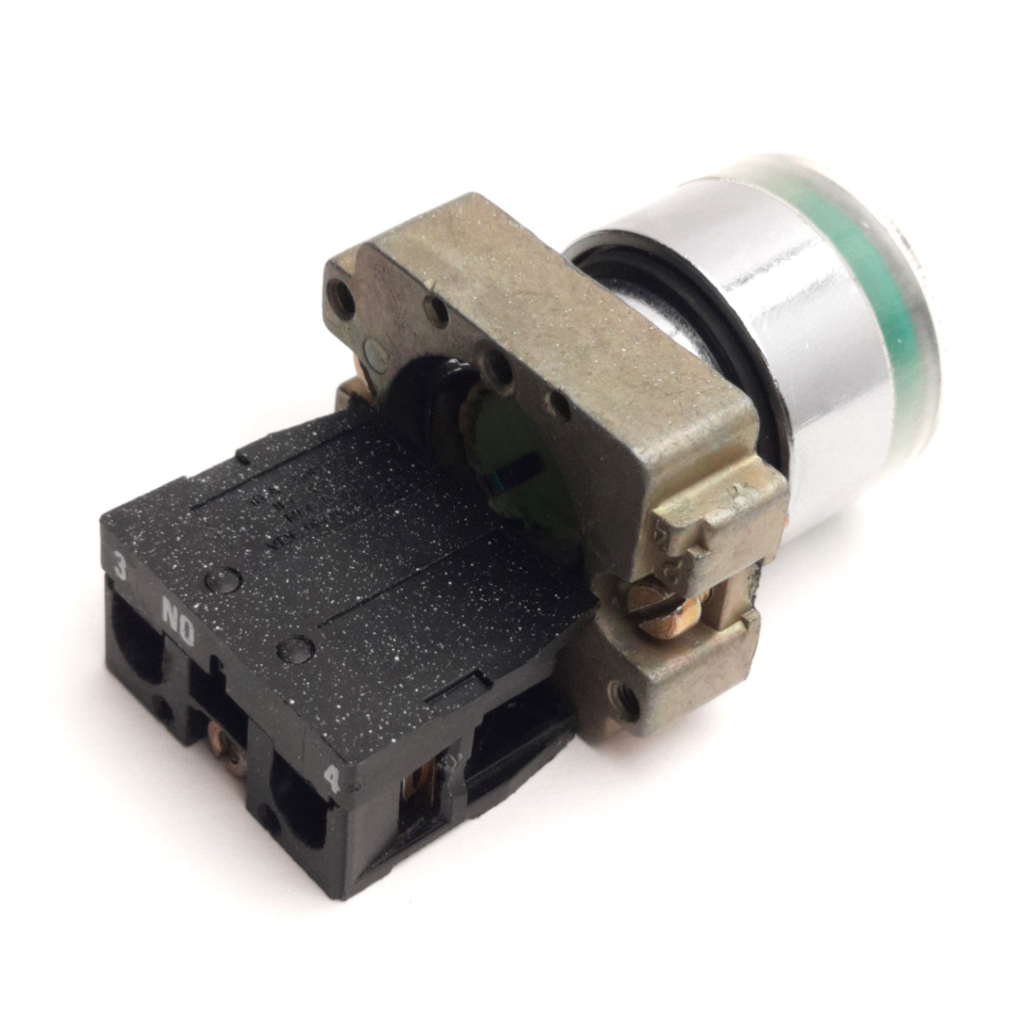 Used Schneider Electric Telemecanique ZB2BW33C Green Pushbutton W/ ZB2-BE101 Contact