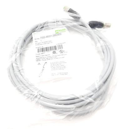 New Murr 7000-48001-2950500 Cordset M12 Male Straight to M12 Female Straight 8 Pin