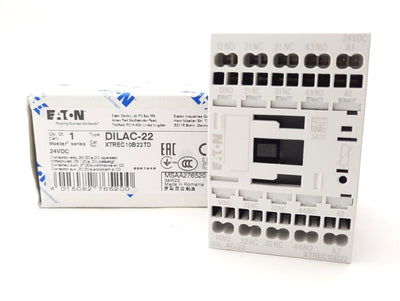 New Eaton DILAC-22 Contactor Relay 24VDC 40VAC 4A 2 N.O 2 N.C DIN Rail