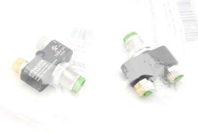 New Lot of 2 Murr 7000-41201-0000000 T-Coupler 50VAC, 60VDC, 4A M8 x 2, M12 x 1 IP67