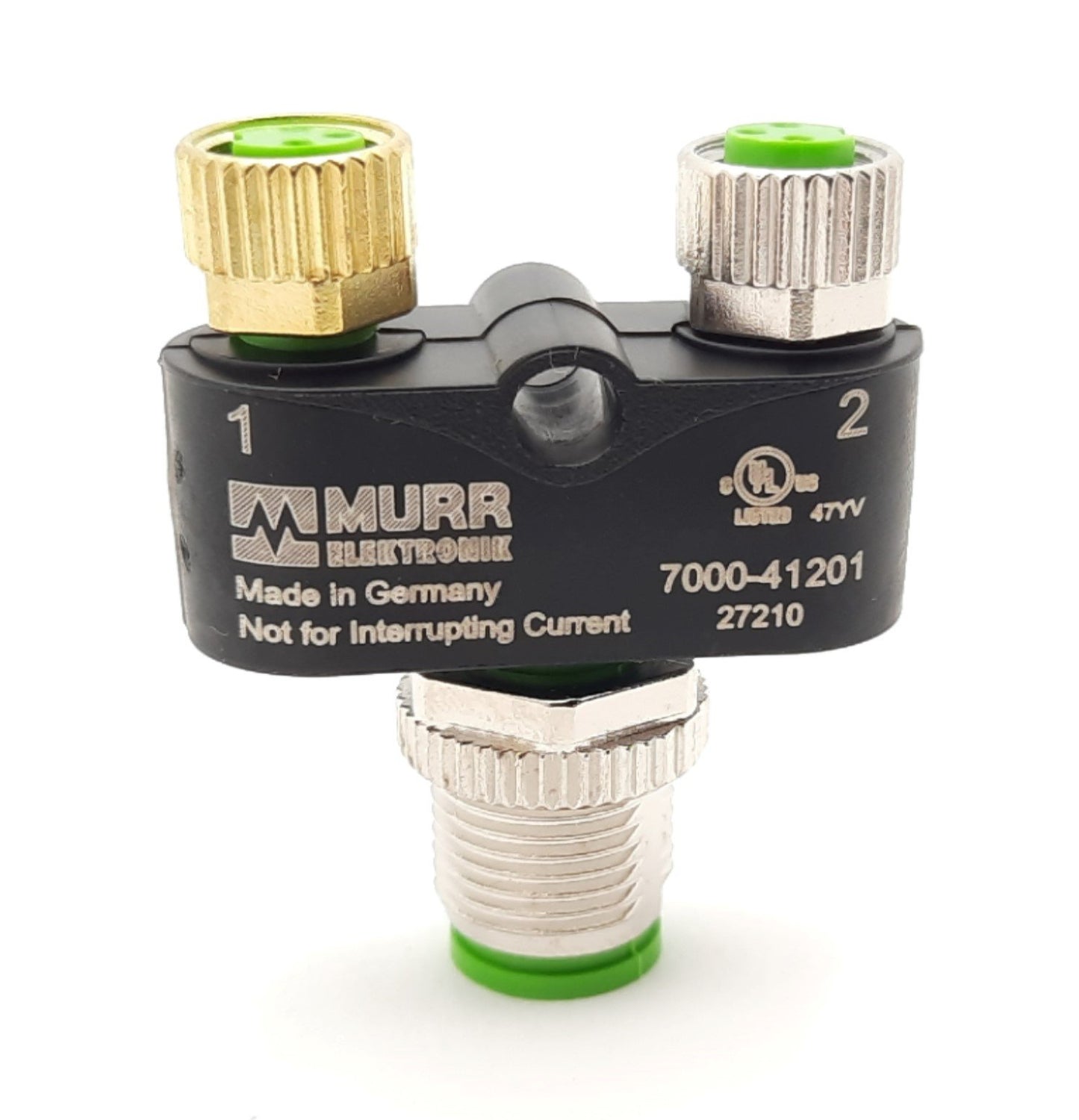 New Lot of 2 Murr 7000-41201-0000000 T-Coupler 50VAC, 60VDC, 4A M8 x 2, M12 x 1 IP67