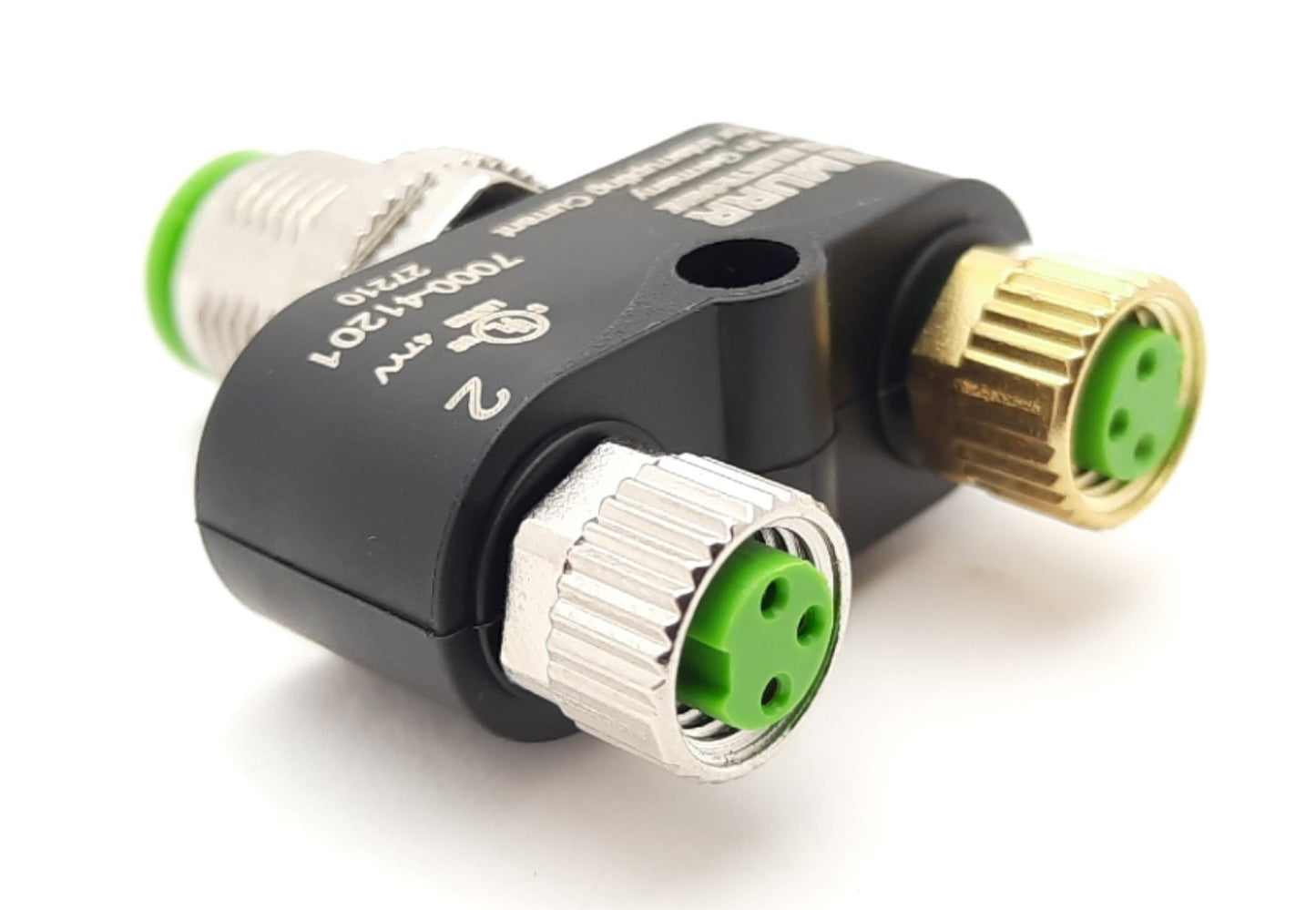 New Lot of 2 Murr 7000-41201-0000000 T-Coupler 50VAC, 60VDC, 4A M8 x 2, M12 x 1 IP67
