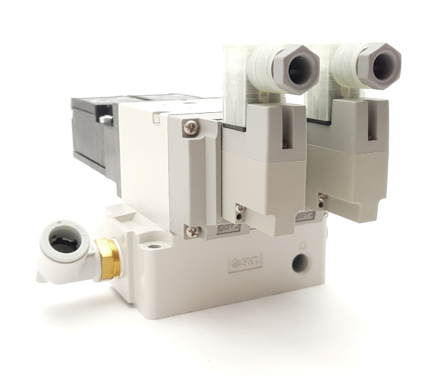 New SMC VP544-5DZ1-03-M-X538 Dual Solenoid Valve Assembly w/ Manifold Base 24VDC