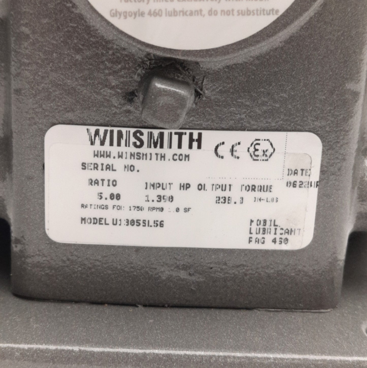 New Winsmith RD Series U1305SL56 Speed Reducer 5:1 Ratio, Shaft Left, 56C Flange