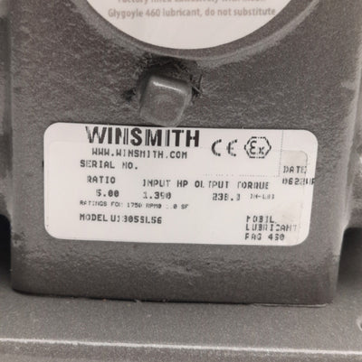 New Winsmith RD Series U1305SL56 Speed Reducer 5:1 Ratio, Shaft Left, 56C Flange