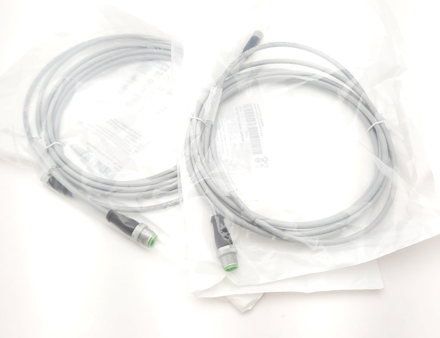 New Lot of 2 Murr 7000-40561-2500300 Cordset M12 Male - M8 Female 60VAC/VDC 4A 3 Pin