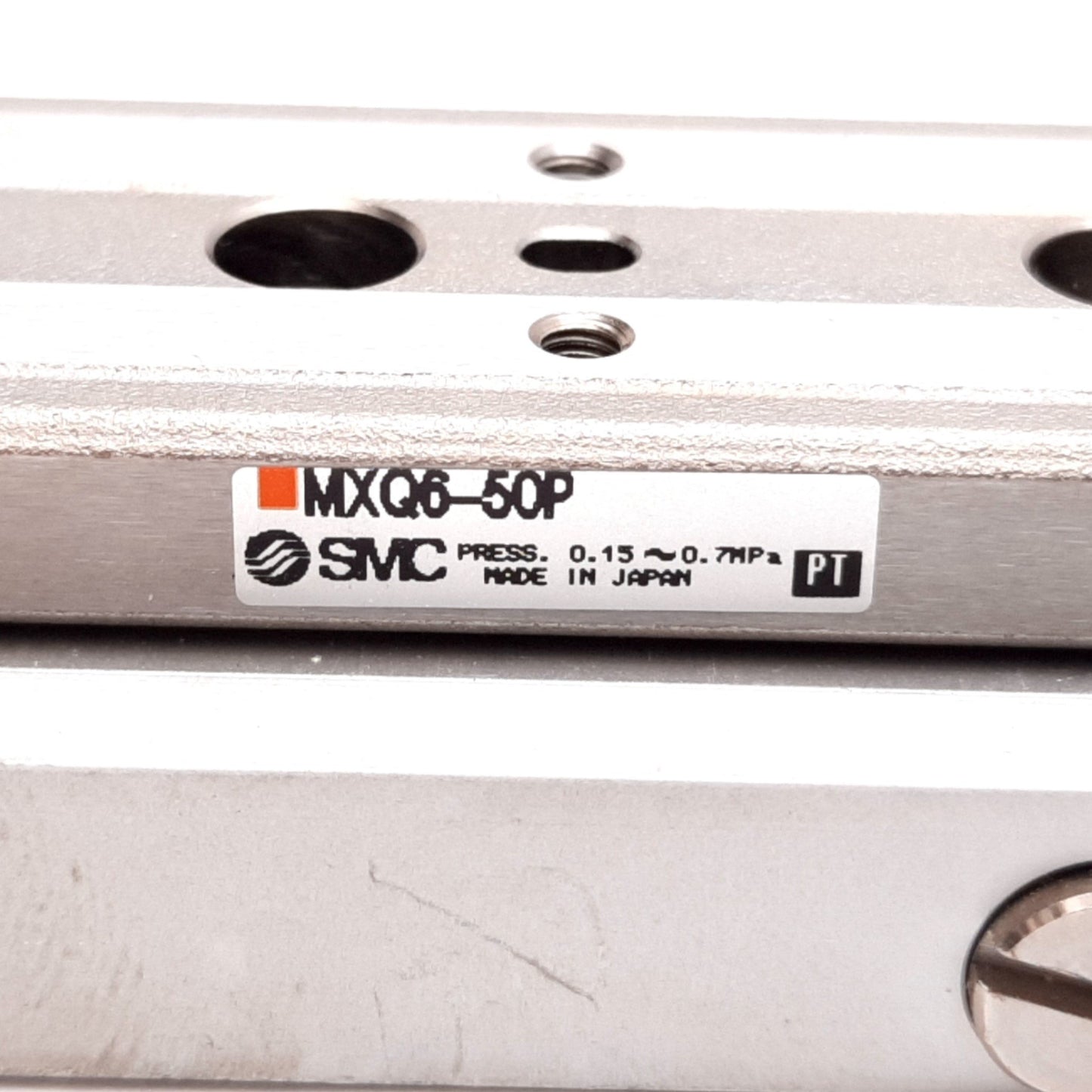 Used SMC MXQ6-50P Air Slide Table, Bore: 6mm, Stroke: 50mm, 0.15-0.7MPa, M5x0.8