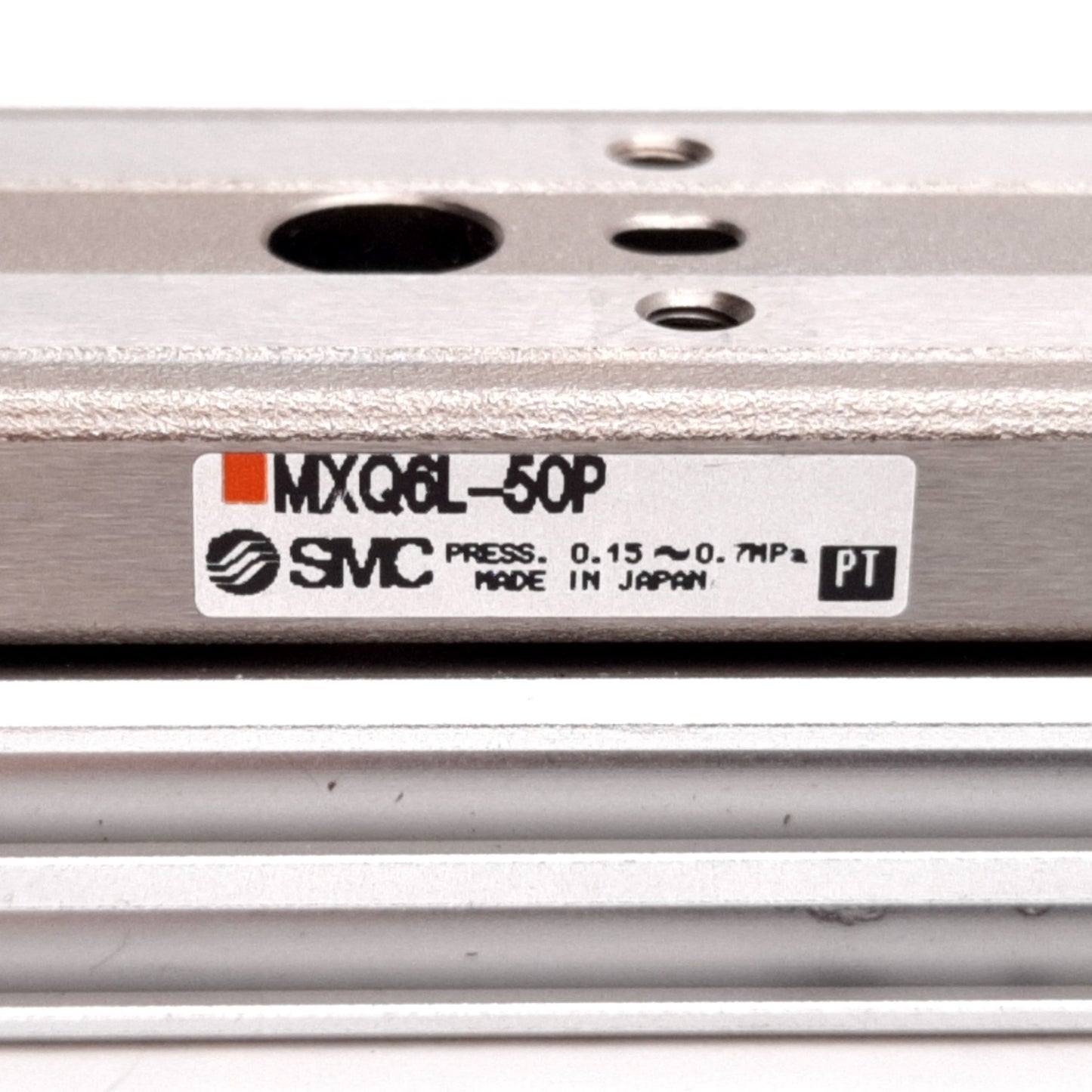 Used SMC MXQ6L-50P Air Slide Table, Bore: 6mm, Stroke: 50mm, 0.15-0.7MPa, M5x0.8