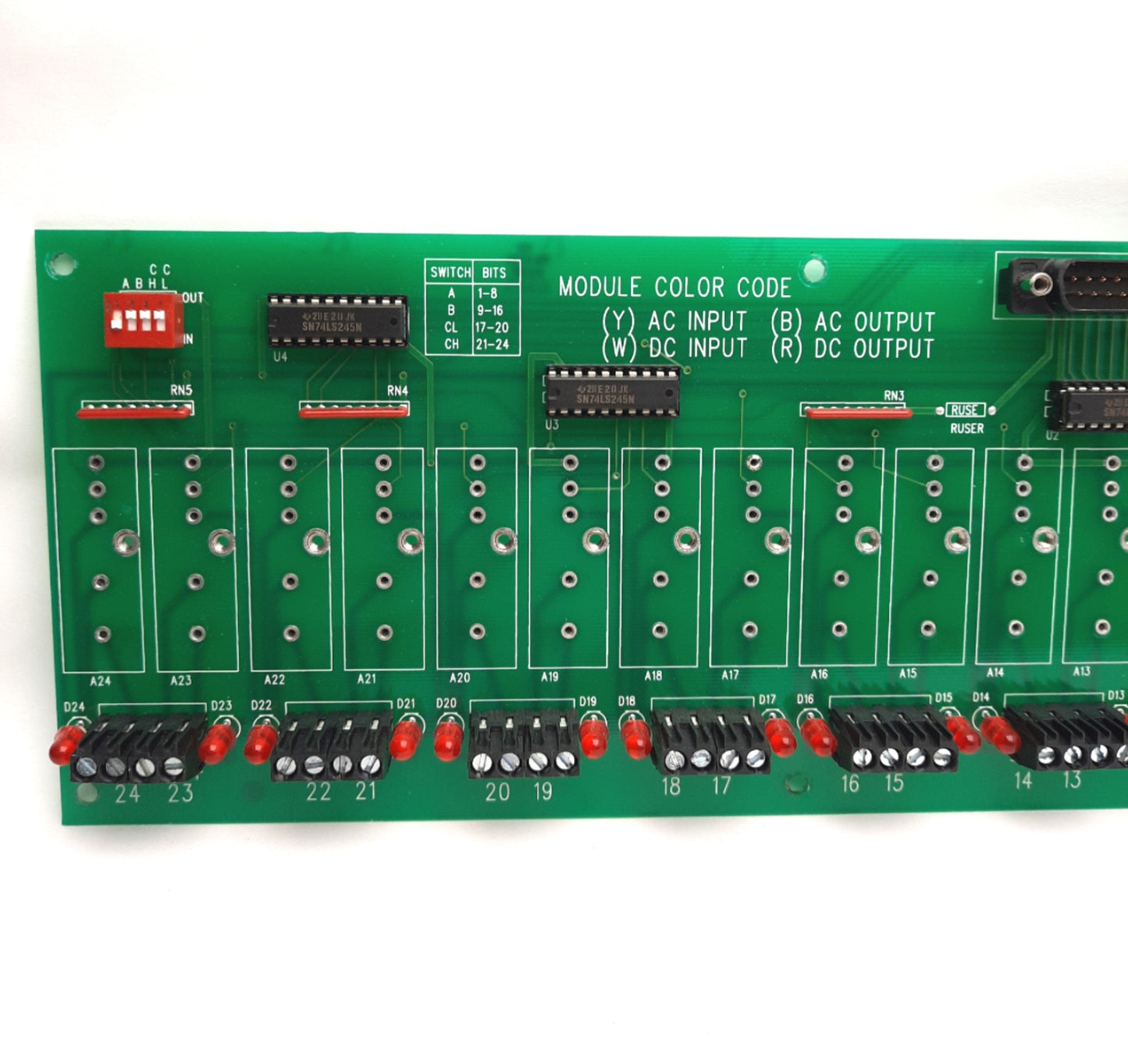 Used Computer Boards SSR-RACK24 Solid-State Relay Backplane 24-Channel, 5V DC Logic