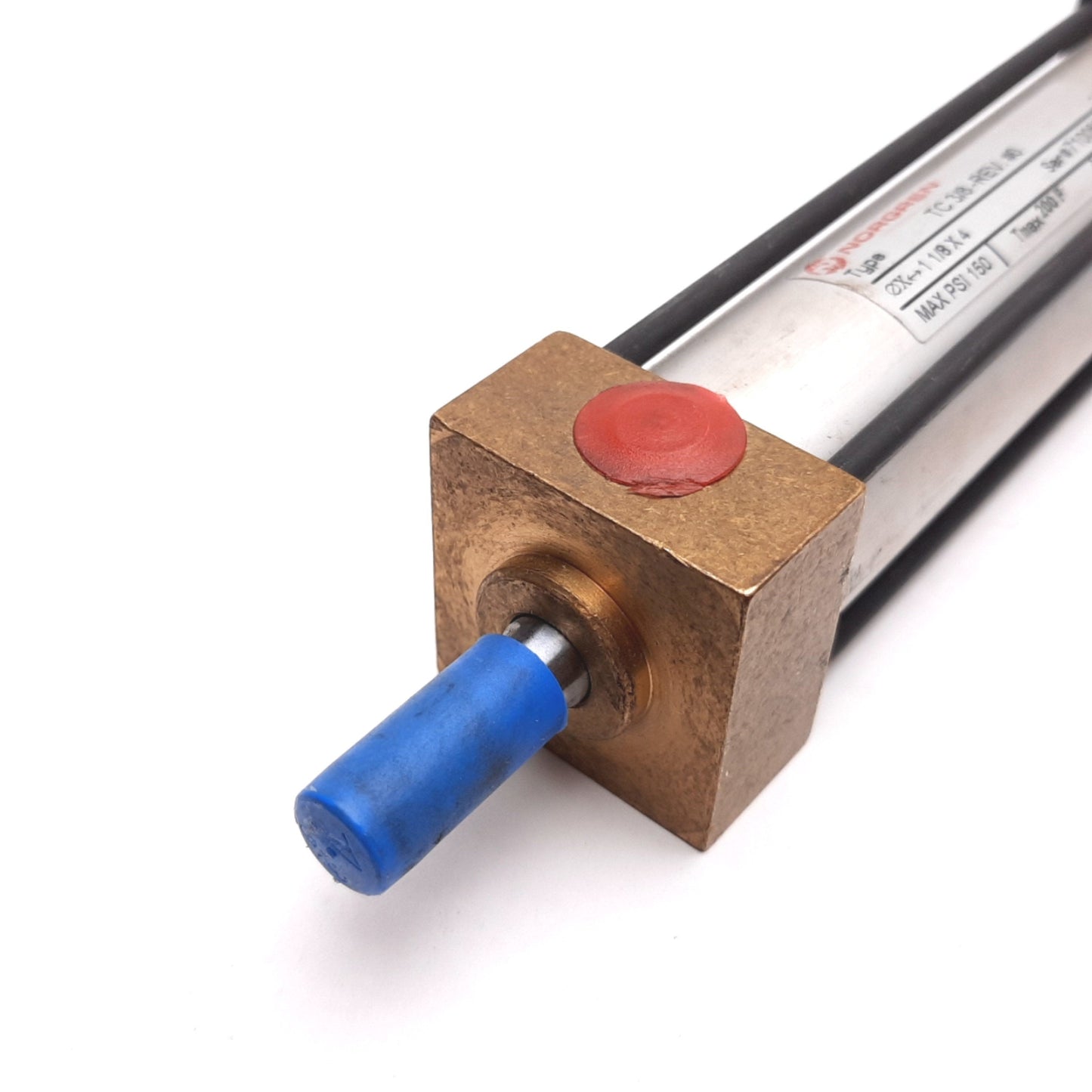 Used Norgren TC-3/8-1 1/8X4 Air Cylinder, Bore: 1.125", Stroke: 4", 150psi, 1/8" NPT