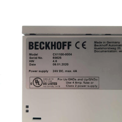 Used BECKHOFF CX1100-0004 PC & I/O Power Supply, 24VDC 4A