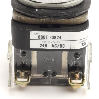 Used Allen Bradley 800T-QB24G Illuminated Pushbutton, Momentary, Green, 600V 10A