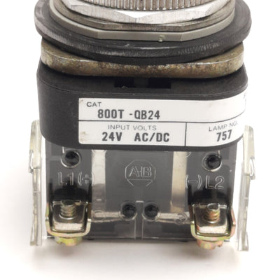 Used Allen Bradley 800T-QB24A Illuminated Pushbutton, Amber, Momentary, 600V 10A