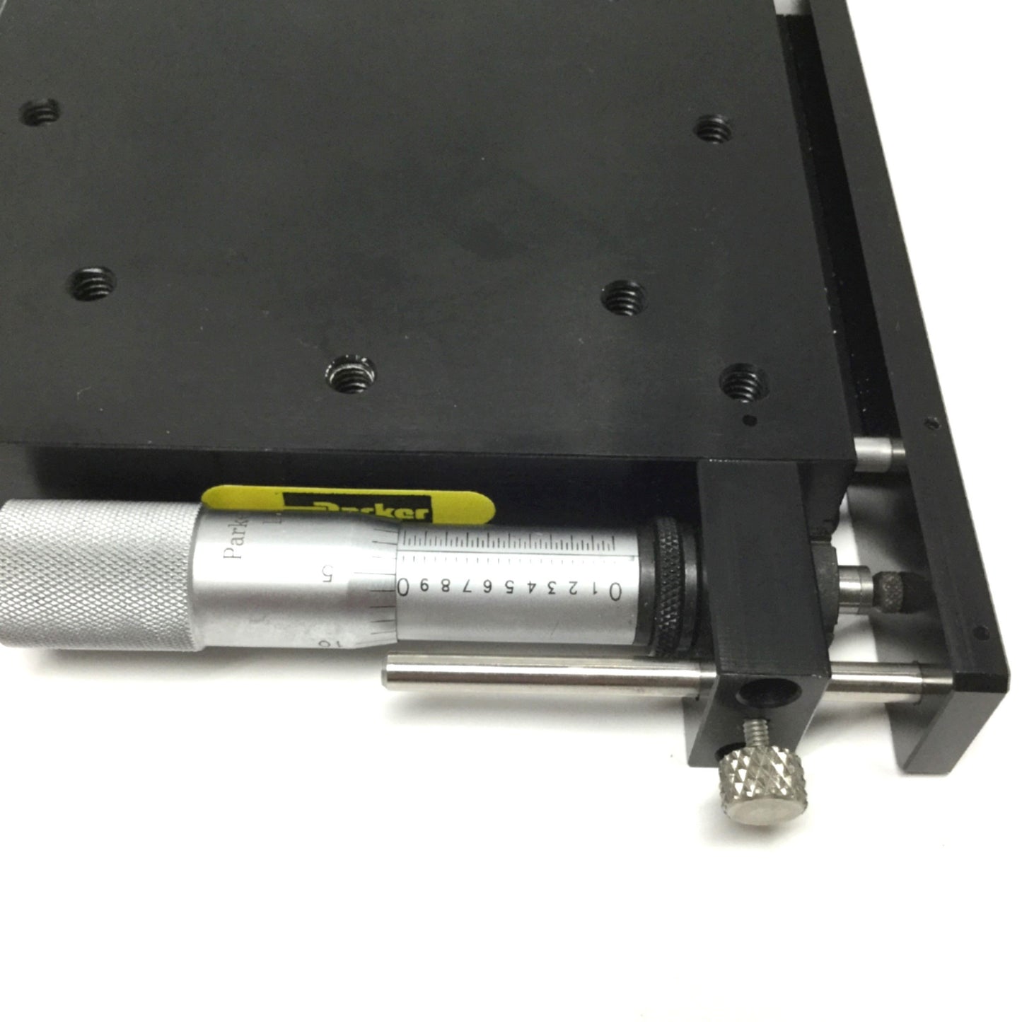 Used Parker 4416 Linear Ball Bearing Micrometer 1-Axis Positioner 5" Stage, 1" Travel