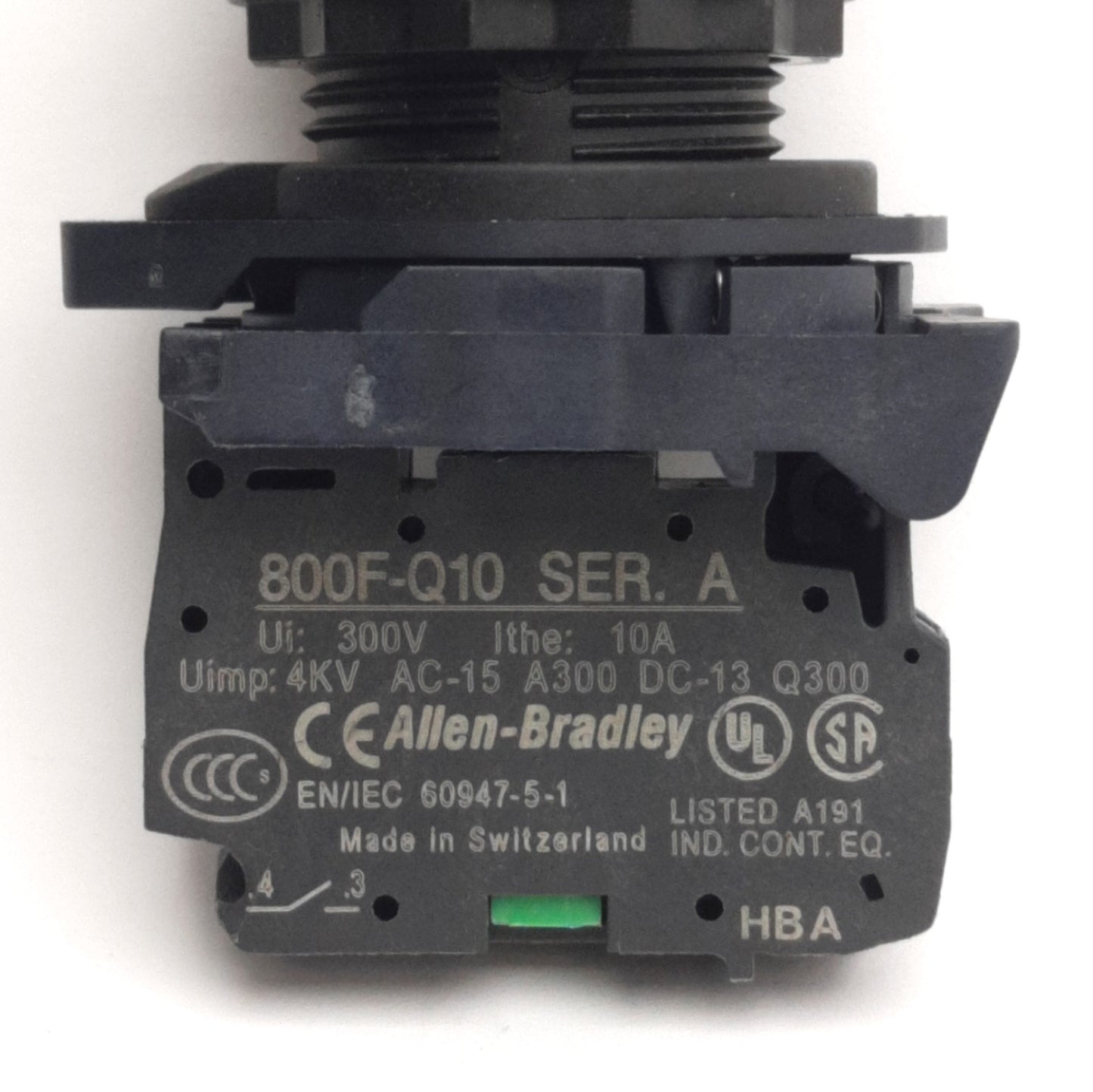 Used Allen Bradley 800FP-KM21 22mm Keyed Selector Switch, 2-Position 1NO, w/Key