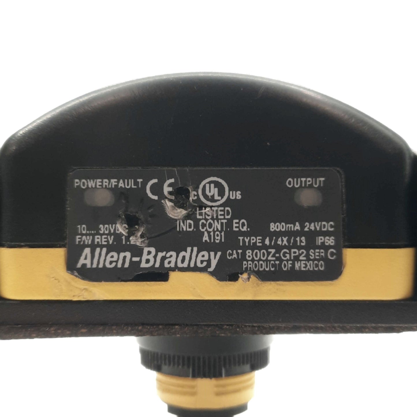 Used Allen Bradley 800Z-GP2Q4B Zero-Force Touch Button PNP 4-Pin QD 10-30VDC w/Guard