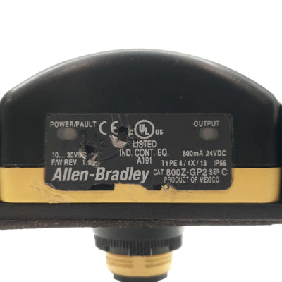 Used Allen Bradley 800Z-GP2Q4B Zero-Force Touch Button PNP 4-Pin QD 10-30VDC w/Guard