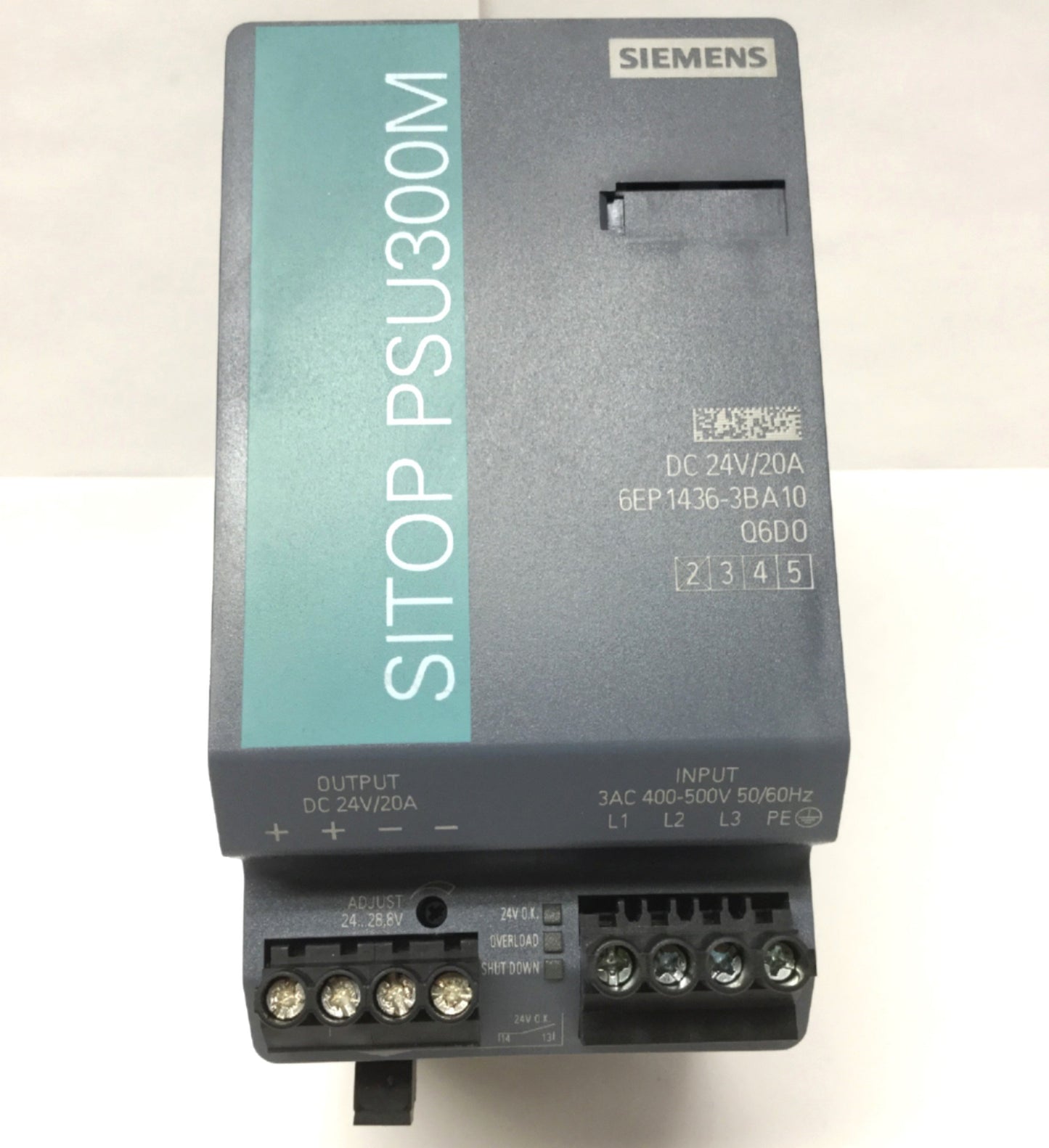 Used Siemens 6EP1436-3BA10 SITOP Power Supply 3-Phase 400-500VAC In, 24VDC 20A Out